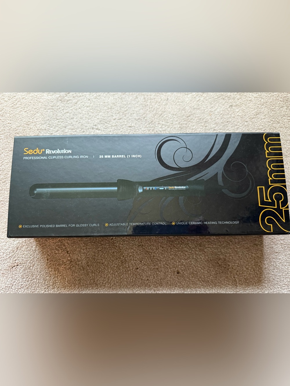 Sedu Revolution 25mm Black Professional Clipless Curling Iron